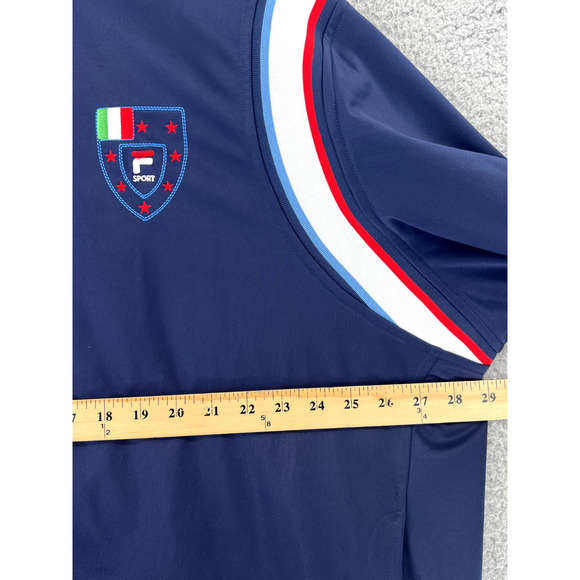 FILA SPORT Fleece Jacket Men's XXL Blue Full‎ Zip Casual Athletic Logo Flagg - Picture 7 of 16